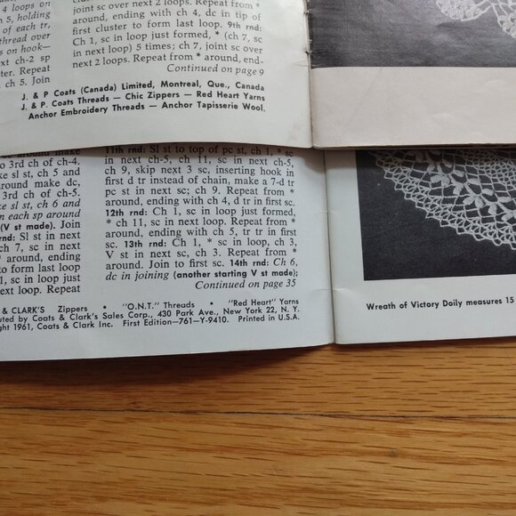 Doilies Pattern Booklets Crochet Knit Hairpin Lace Tatted Placemats Tablecloths - Picture 5 of 9